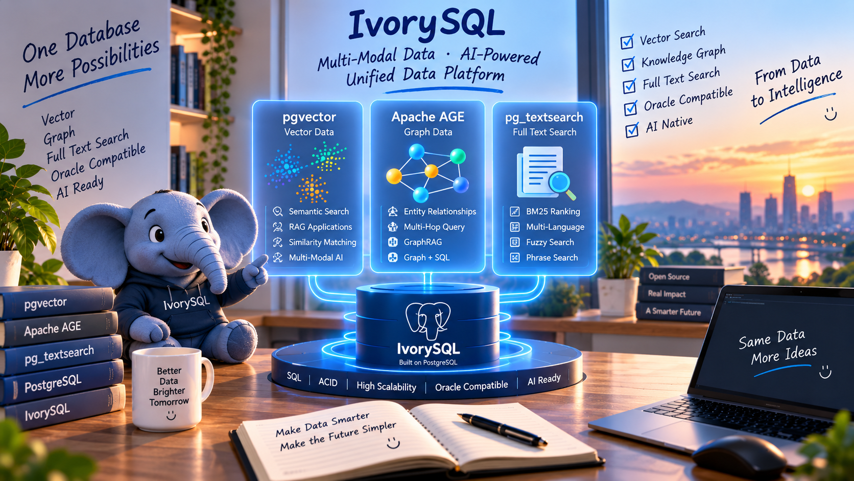 IvorySQL Multimodal Fusion in Practice: Collaborative Verification of pgvector + AGE + pg_textsearch in One Instance